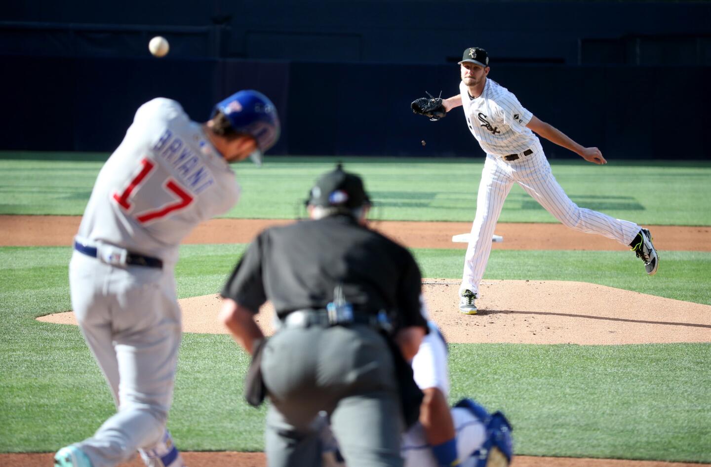 July 12, 2016: The only pitch Cubs third baseman Kris Bryant saw from White Sox left-hander Chris Sale was 96 mph and landed 410 feet away from home plate at Petco Park in San Diego, the same city in which Bryant was a college player just two years earlier. Bryant had struck out all six times he batted against Sale before facing him in the first inning that night.