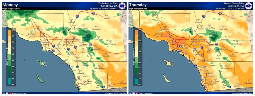 Warm Temperatures On Tap For Southern California This Week Los