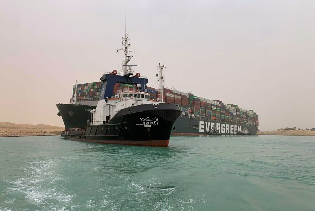 Cargo ship grounded in Suez Canal