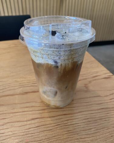 The black sesame misugaru latte at Bodega Park.