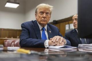 Former President Donald Trump awaits the start of proceedings during jury selection at Manhattan criminal court, Thursday, April 18, 2024 in New York.(Jeenah Moon/Pool Photo via AP)