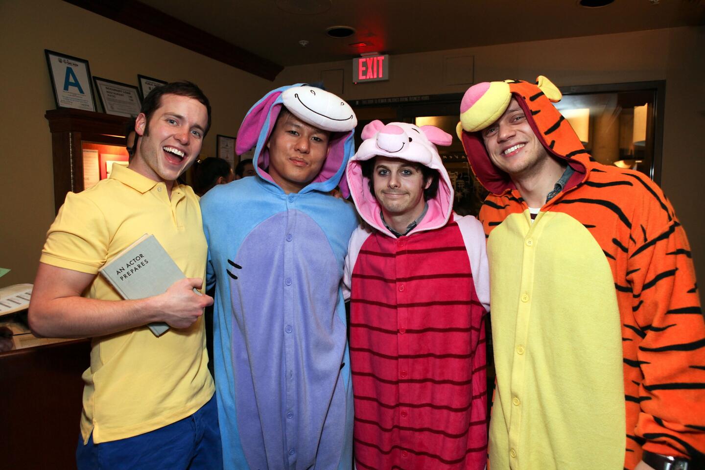 Clowning "American Idiot" cast members, from left, Tommy McDowell, Kelvin Moon Loh, Larkin Bogan and Matt DeAngelis.