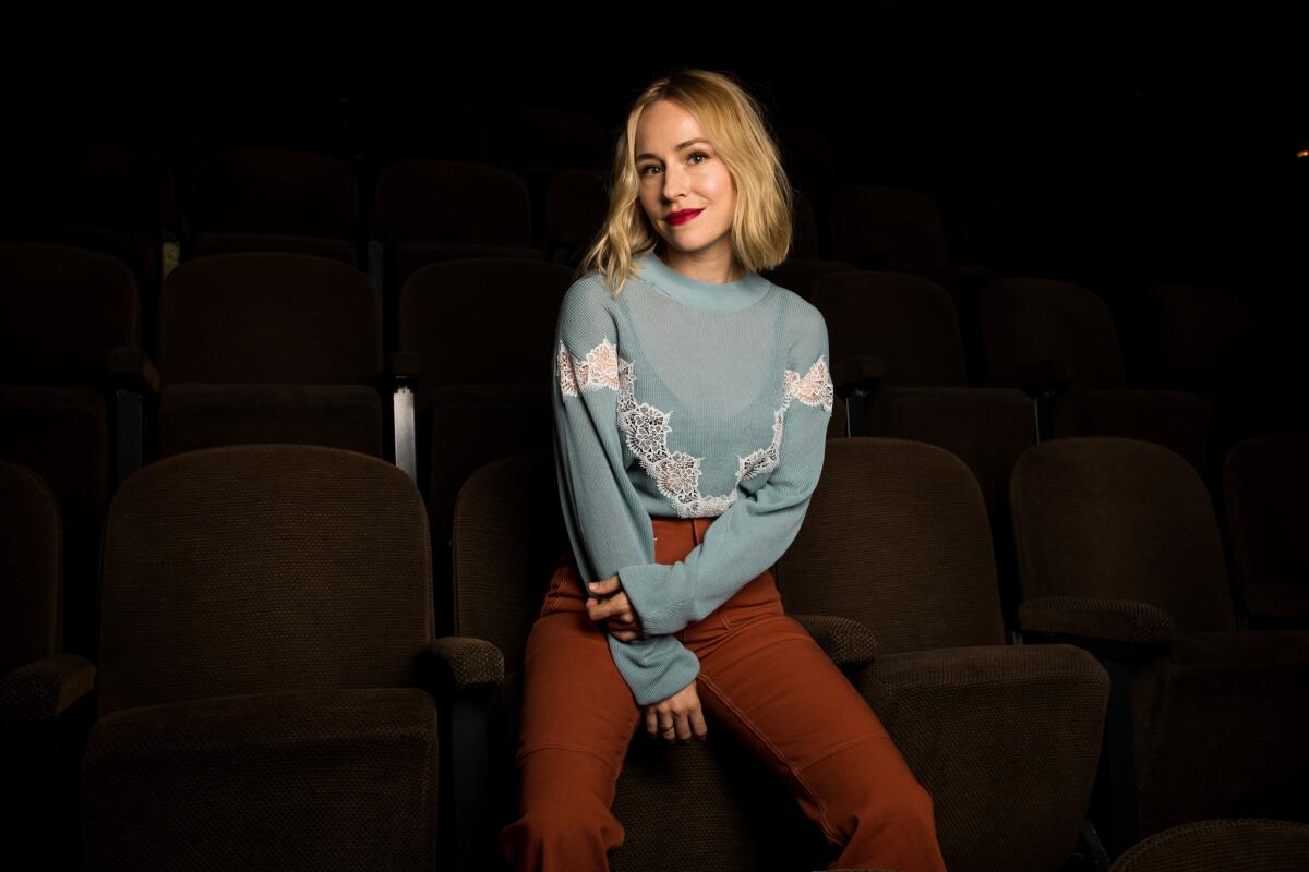 Sarah Goldberg, who stars in the HBO series "Barry" and the upcoming film "The Report, poses for a portrait at HBO's New York offices on Friday, March 8, 2019.