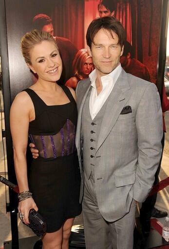 Actors Anna Paquin and husband Stephen Moyer, who play Sookie Stackhouse and Bill Compton, respectively, attend the premiere at the Arclight Cinerama Dome in Hollywood. Moyer says a romance between Sookie and the Viking Eric Northman would be "great for the show."