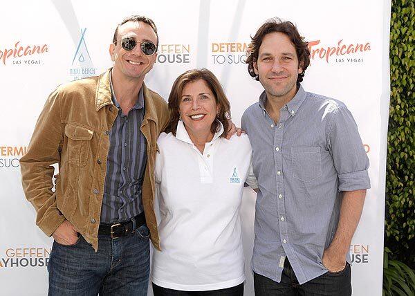 Hank Azaria, Tropicana Las Vegas owner Arda Yemenidjian and Paul Rudd participate in the May 21 "Playing for Good" poker tournament benefiting the Geffen Playhouse and Determined Succeed, sponsored by Tropicana Las Vegas.