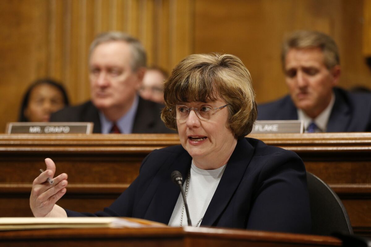 Rachel Mitchell questions Christine Blasey Ford on behalf of Republican members of the Senate Judiciary Committee.