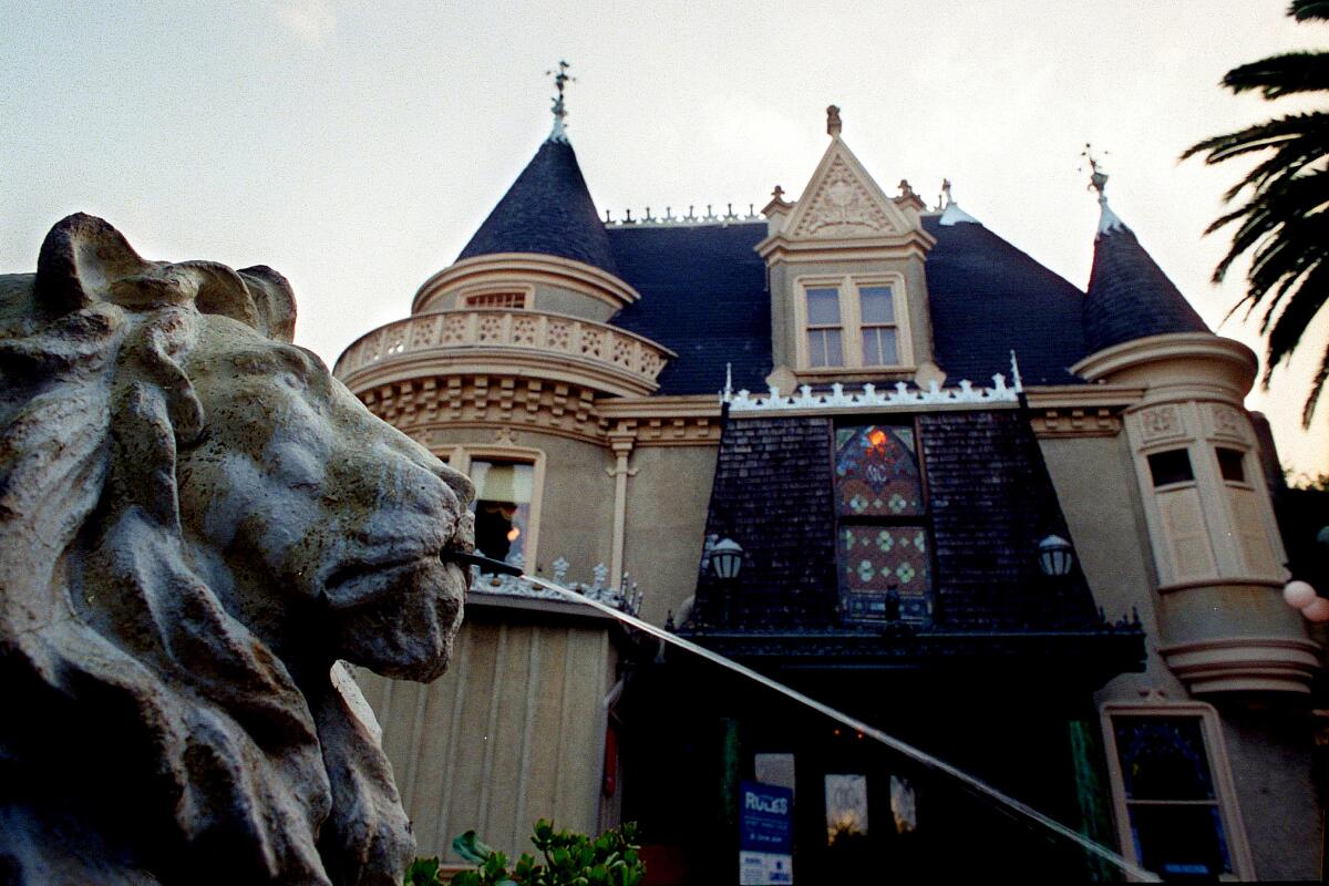 An exterior of the ornate Magic Castle.