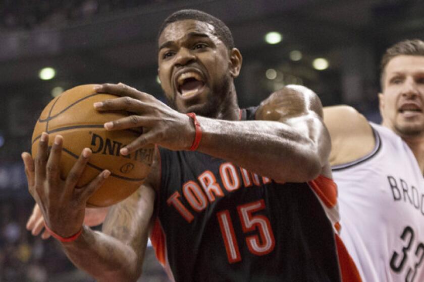 Toronto's Amir Johnson scored 32 points against the Lakers in the Raptors' 106-94 win on Dec. 8.