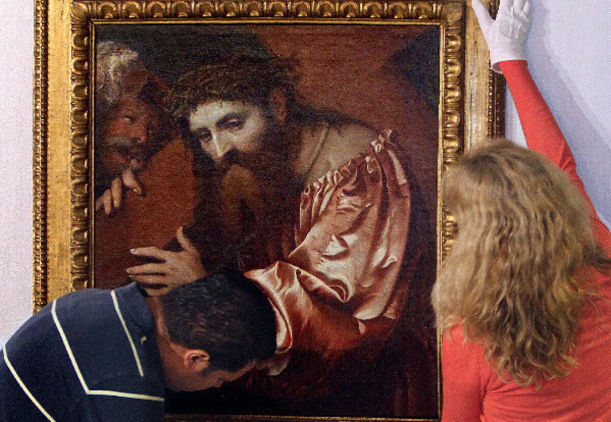 This painting by Girolamo Romani, titled "Christ Carrying the Cross Dragged By A Rascal," was stolen by Nazis.