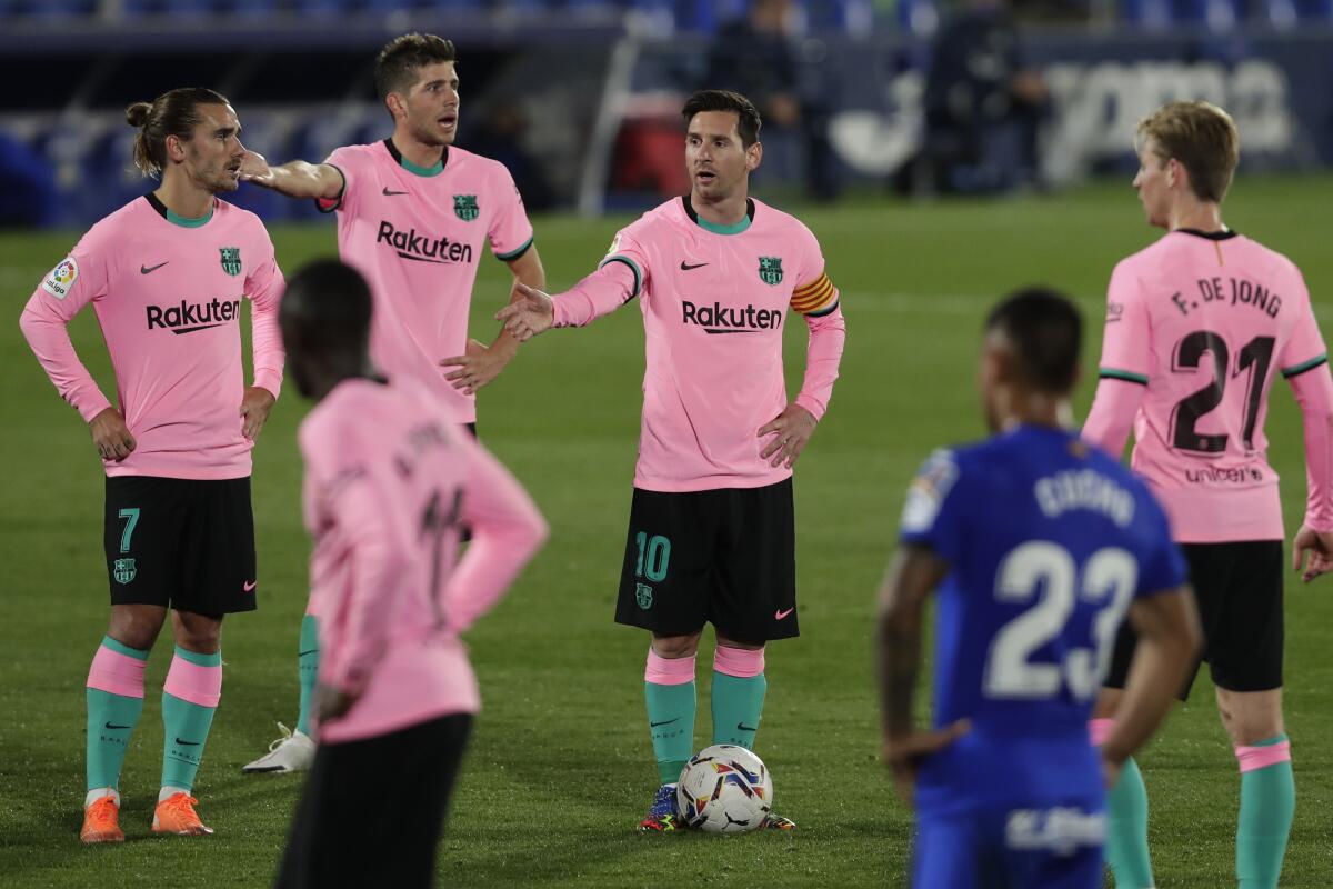 El delantero argentino del Barcelona Lionel Messi durante el partido contra Getafe 
