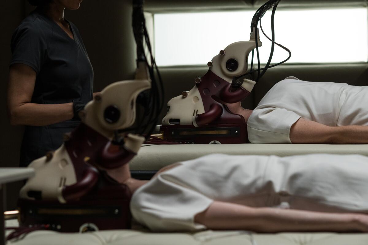 A scene from the movie "Possessor."