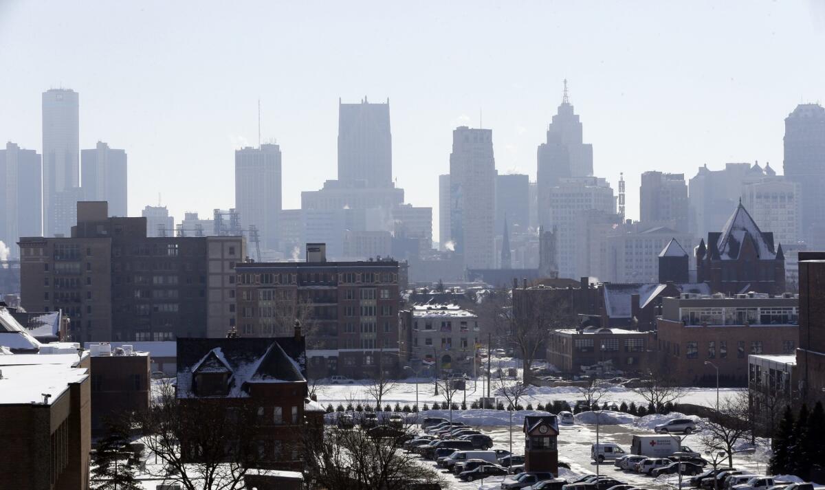 The Detroit skyline is seen from the city's midtown. Detroit's creditors and residents got their first official glimpse Friday of a planned road out of bankruptcy.