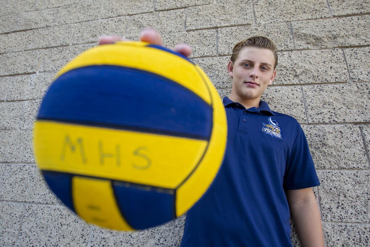 Vincent Labonte leads the Marina High boys' water polo team with 29 goals and nine assists this season.