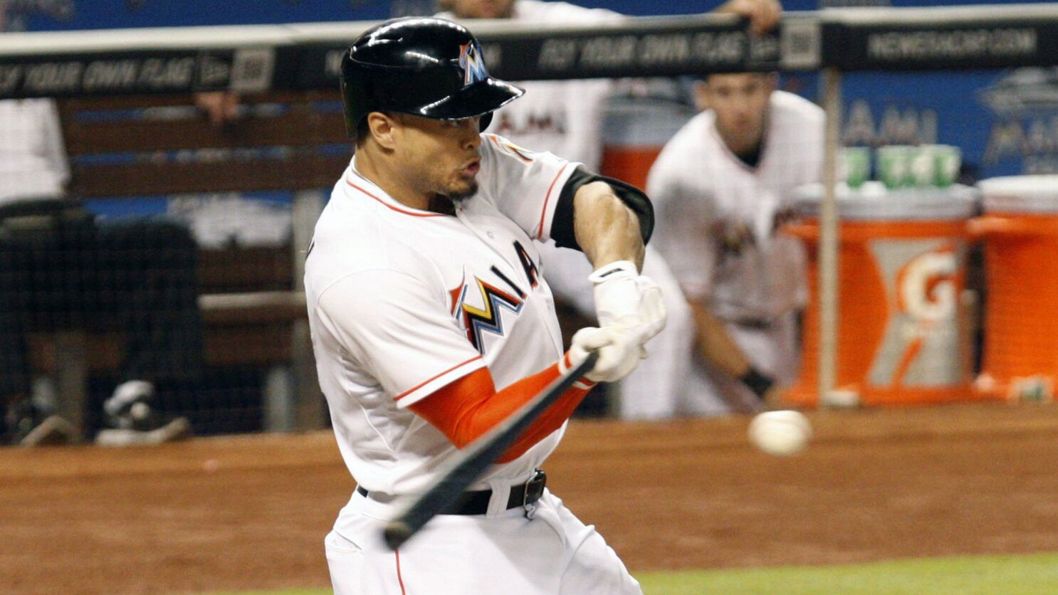 A healthy Giancarlo Stanton ignites talk of chasing the home run record -  Los Angeles Times