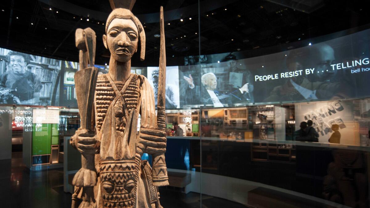 A sculpture in the galleries of the new National Museum of African American History and Culture in Washington, D.C.