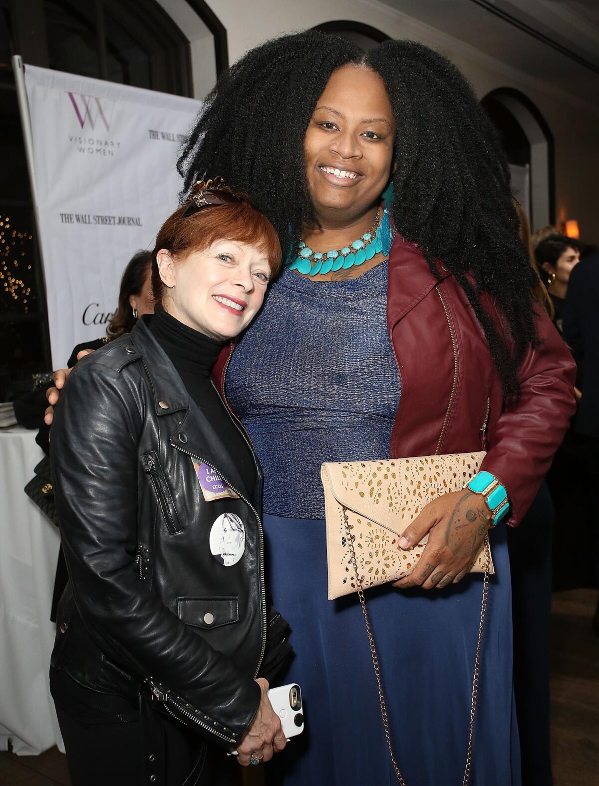 Frances Fisher, left, and Ashlee Marie Preston at Visionary Women's International Women's Day event.