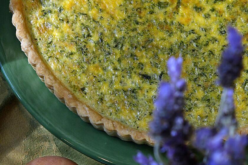 Spinich and parmesan tart-egg feature. Digital image taken on 03/18/04