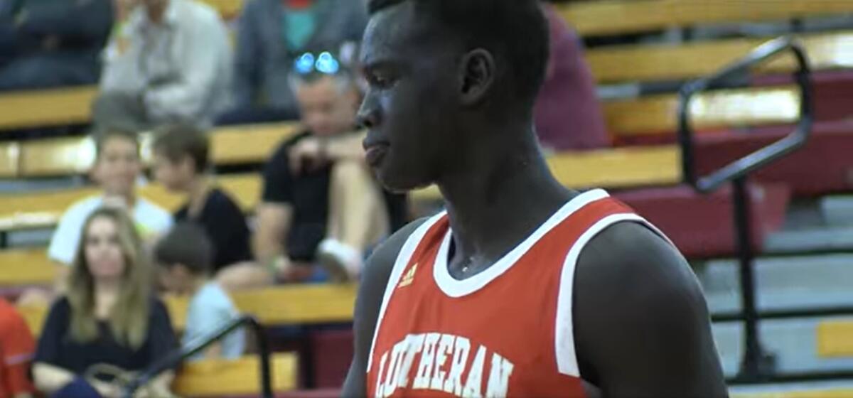 Makur Maker is shown when he played for Orange Lutheran.