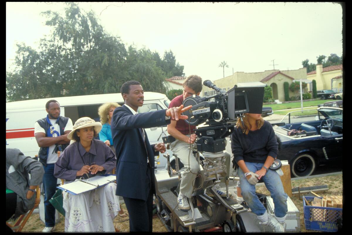 Robert Townsend, center, shooting "Hollywood Shuffle."