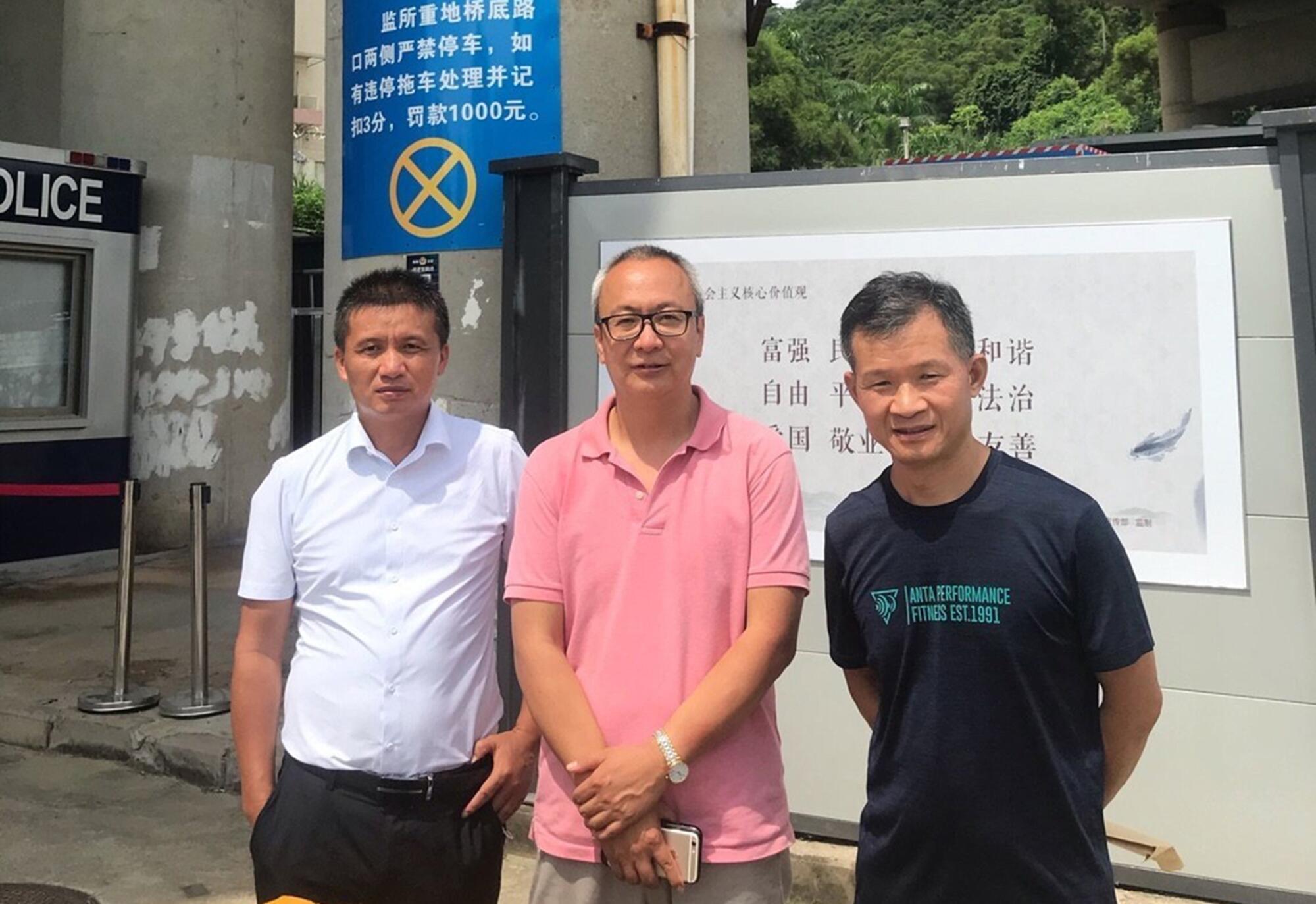 Fan Biaowen, left, Liang Xiaojun and Song Yusheng are human rights lawyers hired by Hong Kong families.