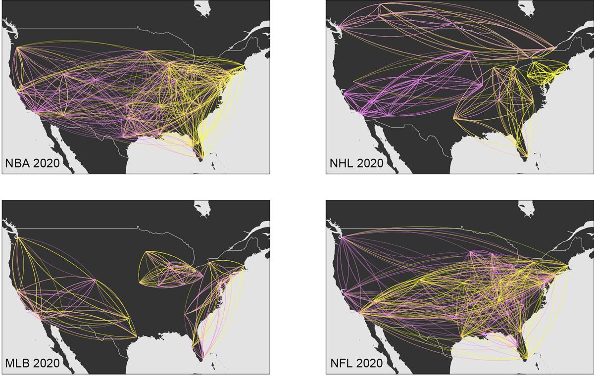 Air travel maps for 2020