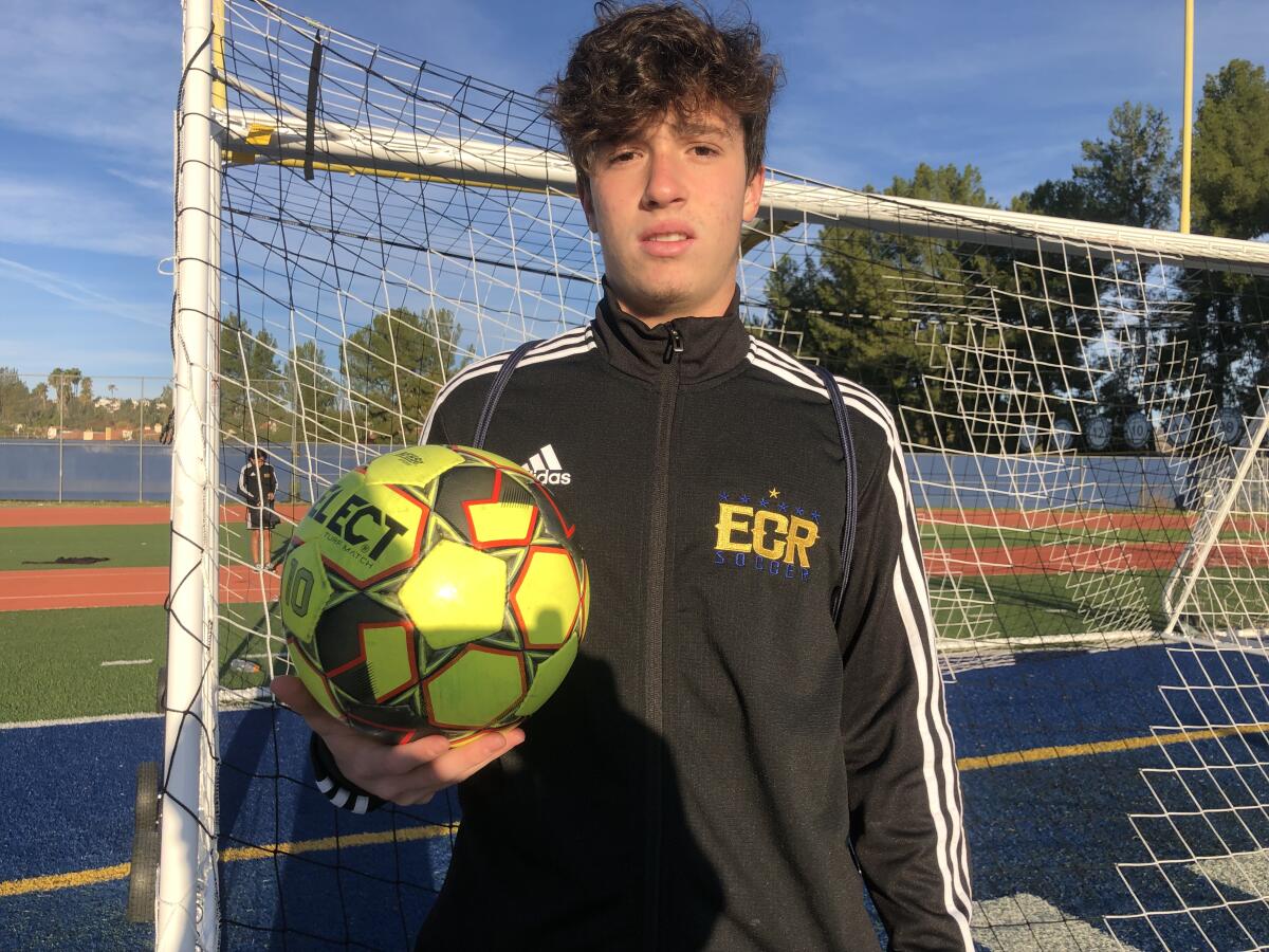 Luca Thomaseto is a foreign-exchange student from Brazil who scored two goals for El Camino Real on Friday.