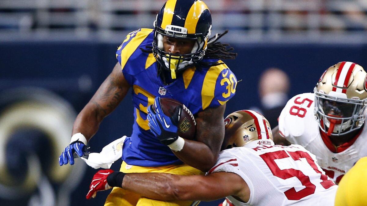 Running back Todd Gurley and the Rams will open the 2016 season at NFC West rival San Francisco on Sept. 12.