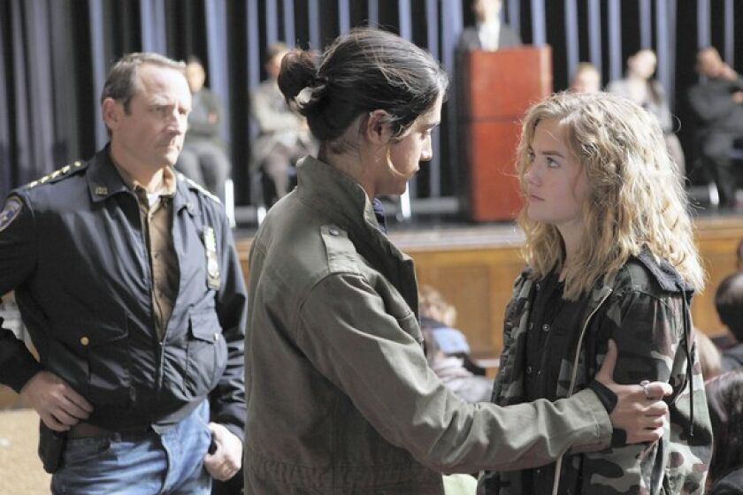 Sam Robards, left, Avan Jogia and Maddie Hasson star in "Twisted."