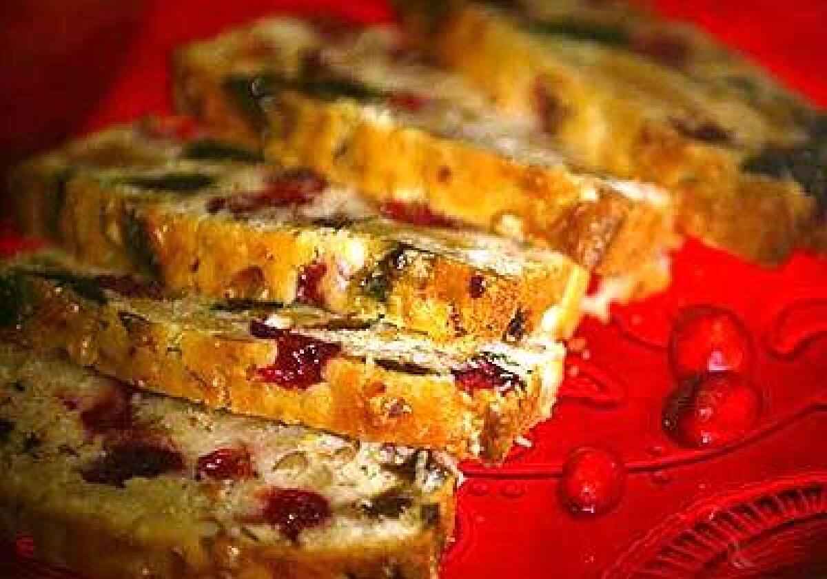 Cranberry-prune loaf is appealing to fruitcake lovers and to those who shy away from the more traditional sweet desserts.