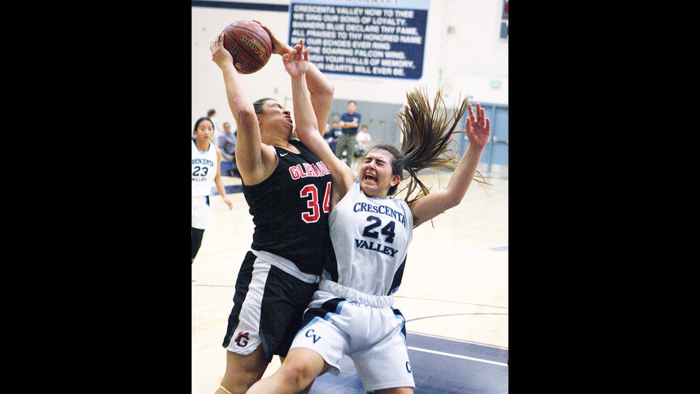 Photo Gallery: Crescenta Valley beats Glendale by 1 in girls' basketball thriller