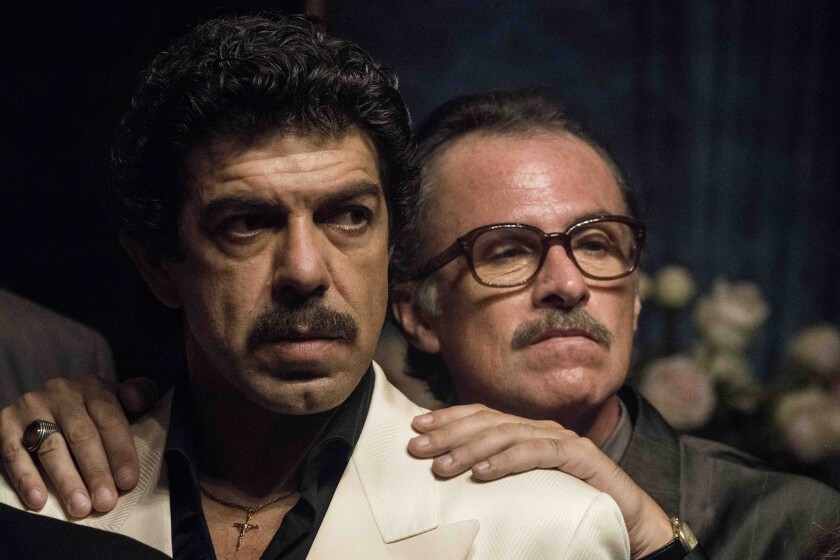Pierfrancesco Favino, left, and Fabrizio Ferracane in the movie 'The Traitor'
