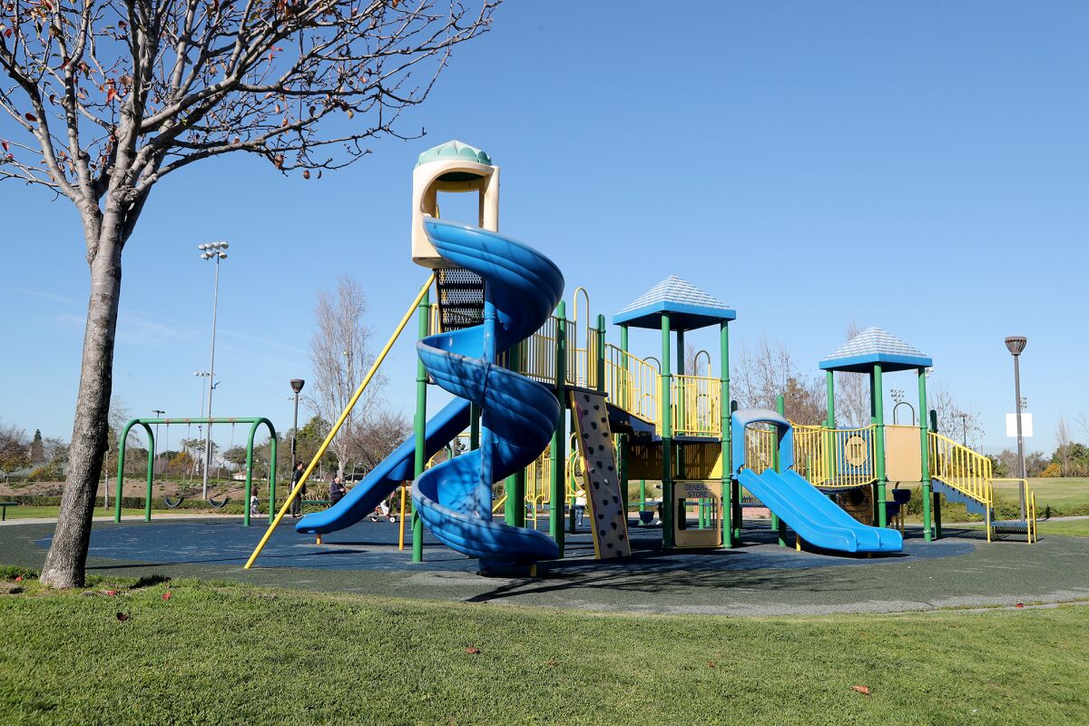 The playground at Fountain Valley Sports Park, as seen on Friday.