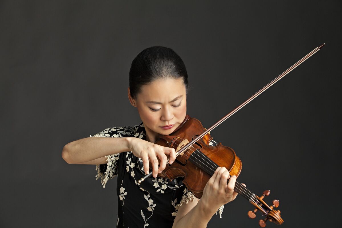 The La Jolla Music Society will present violinist Midori on Thursday and Friday, April 20-21.