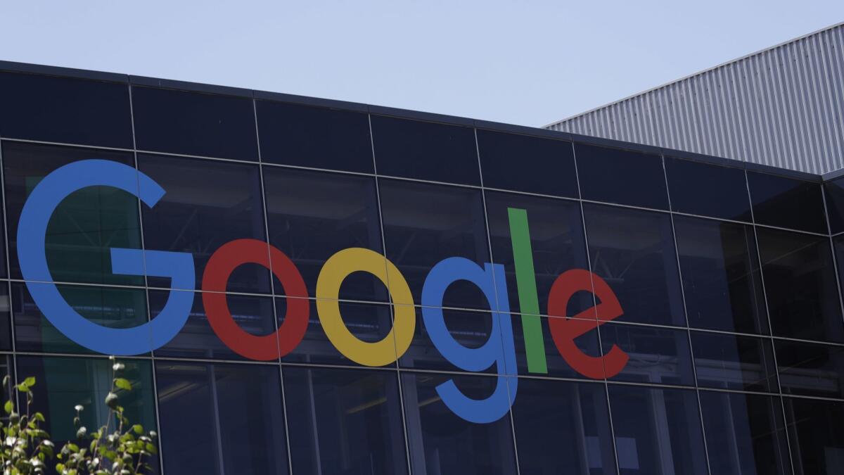 The Google logo is shown at the company's headquarters in Mountain View, Calif.