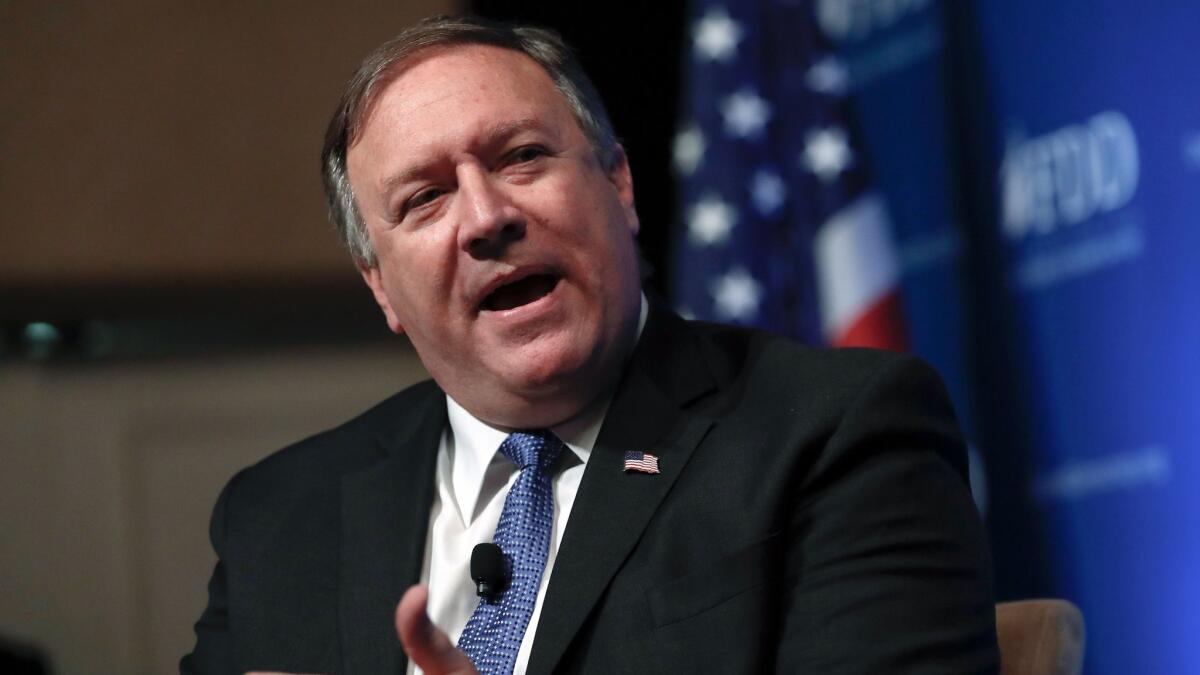 Democrats suggest that Secretary of State Michael R. Pompeo, above, was being investigated by Inspector General Steve Linick.