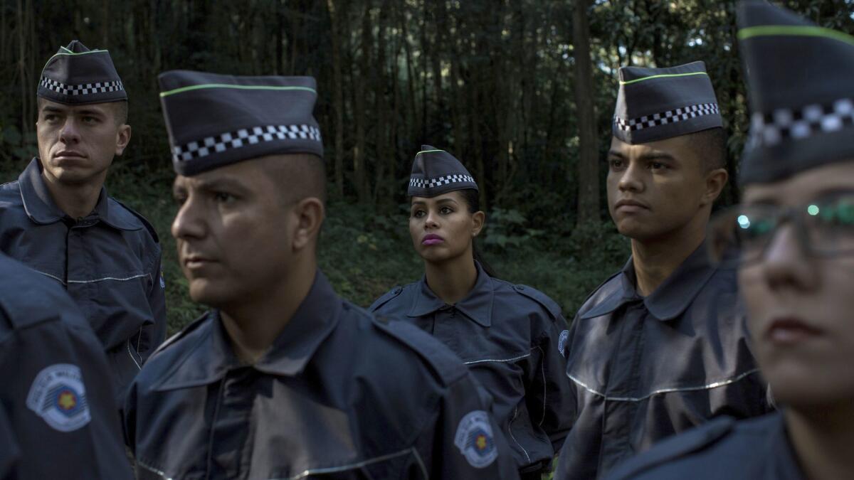 Students listen to an instructor at Sao Paulo’s Superior School for Soldiers.