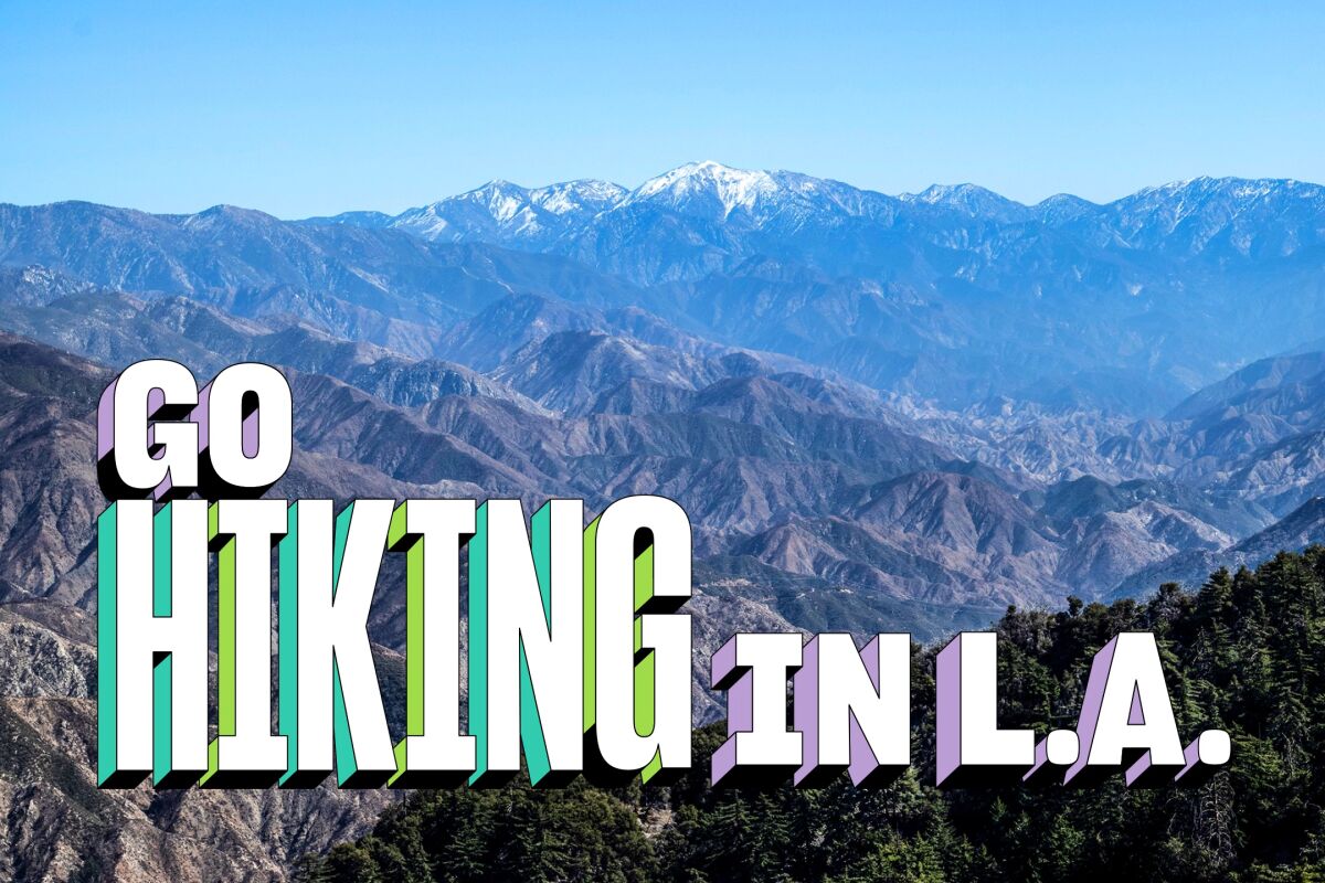Image with "Go hiking in L.A." written on it