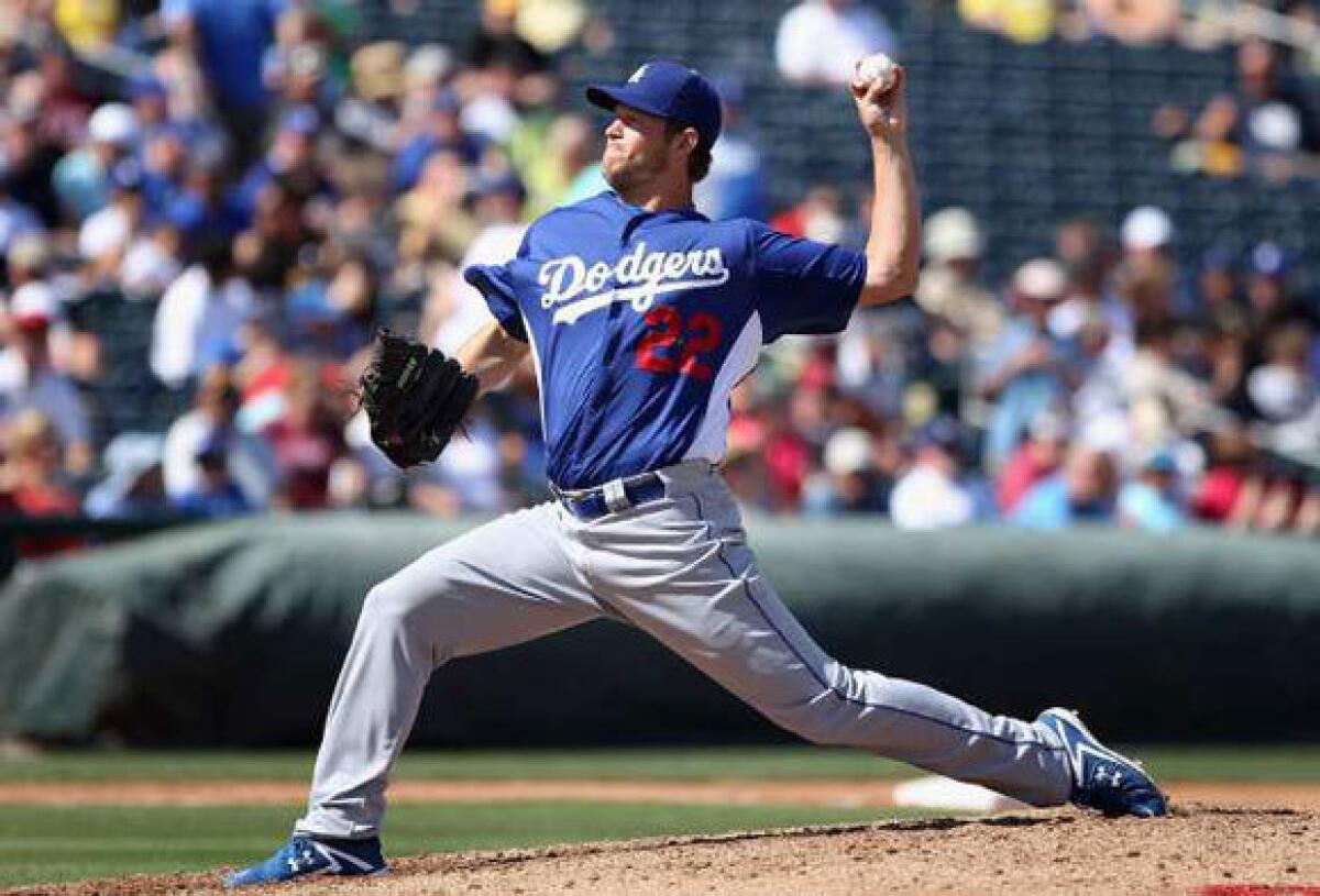Clayton Kershaw faces the Texas Rangers during a March 9 spring training game.