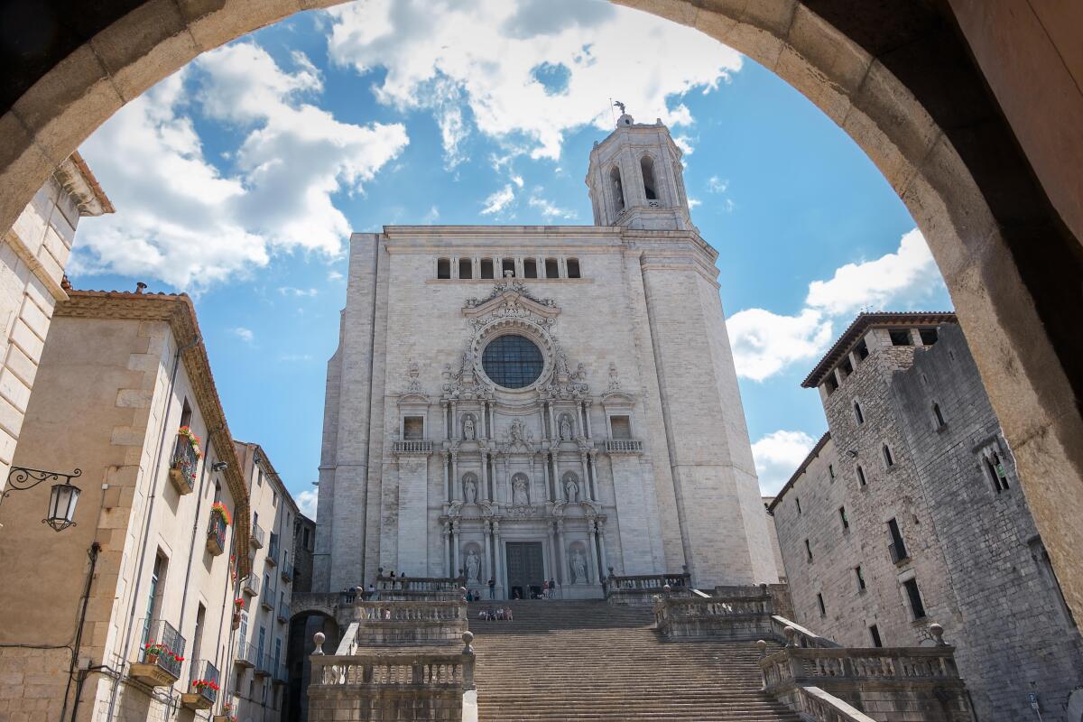 Girona, Spain, is watched from above by its Catholic cathedral. The city lent its visuals to many scenes in "Game of Thrones'" Season 6.