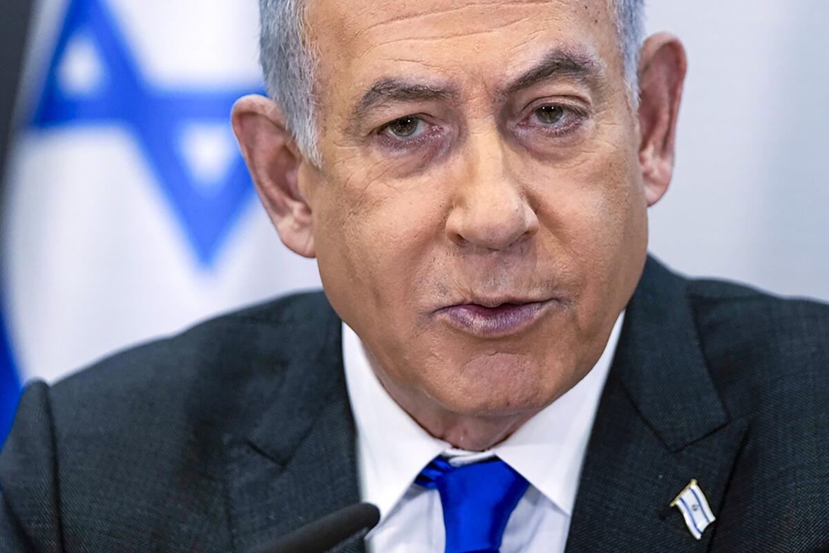 A close-up of Benjamin Netanyahu