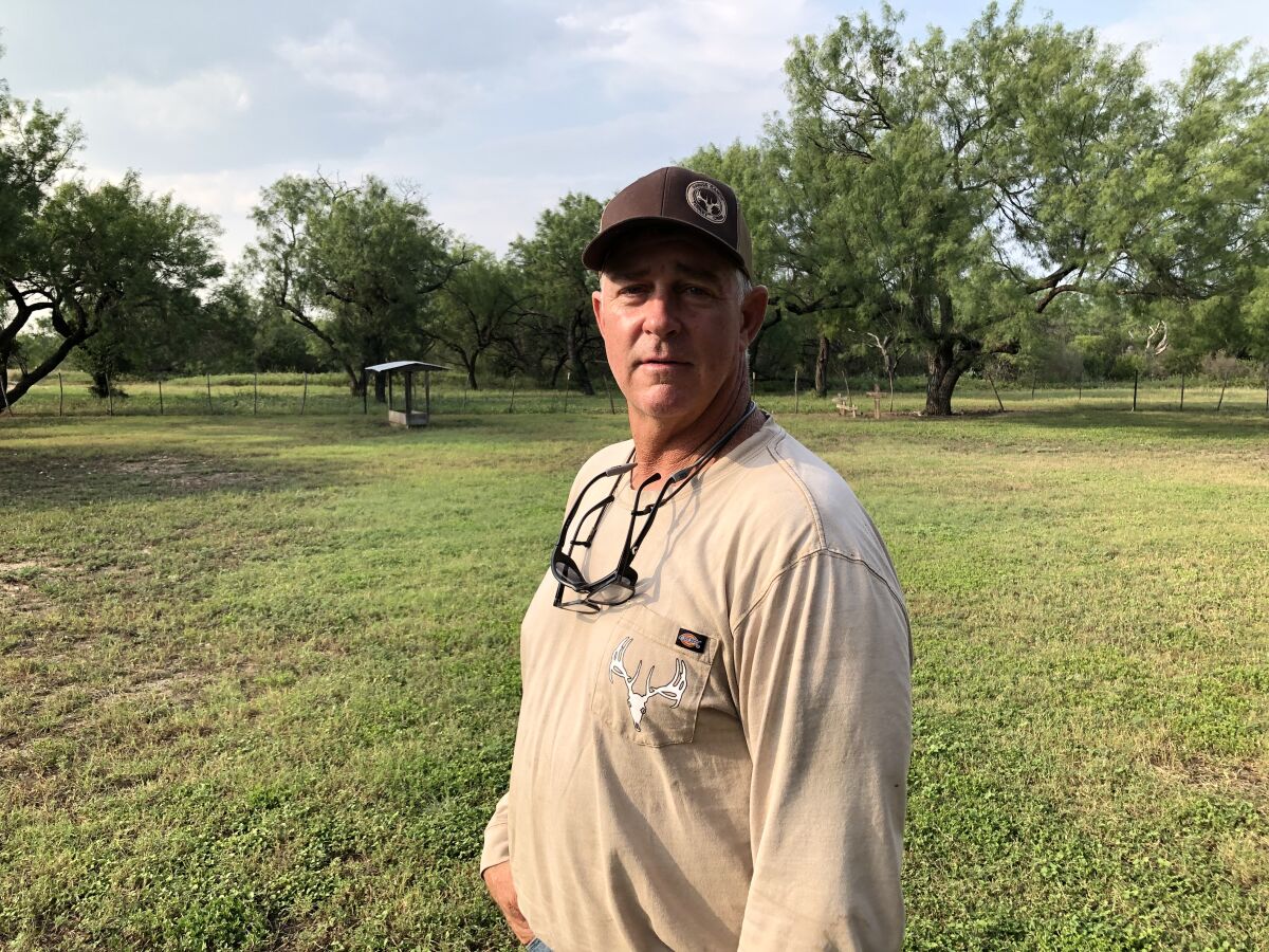 John Sewell has seen migrants increase on his hunting ranch near Uvalde, Texas