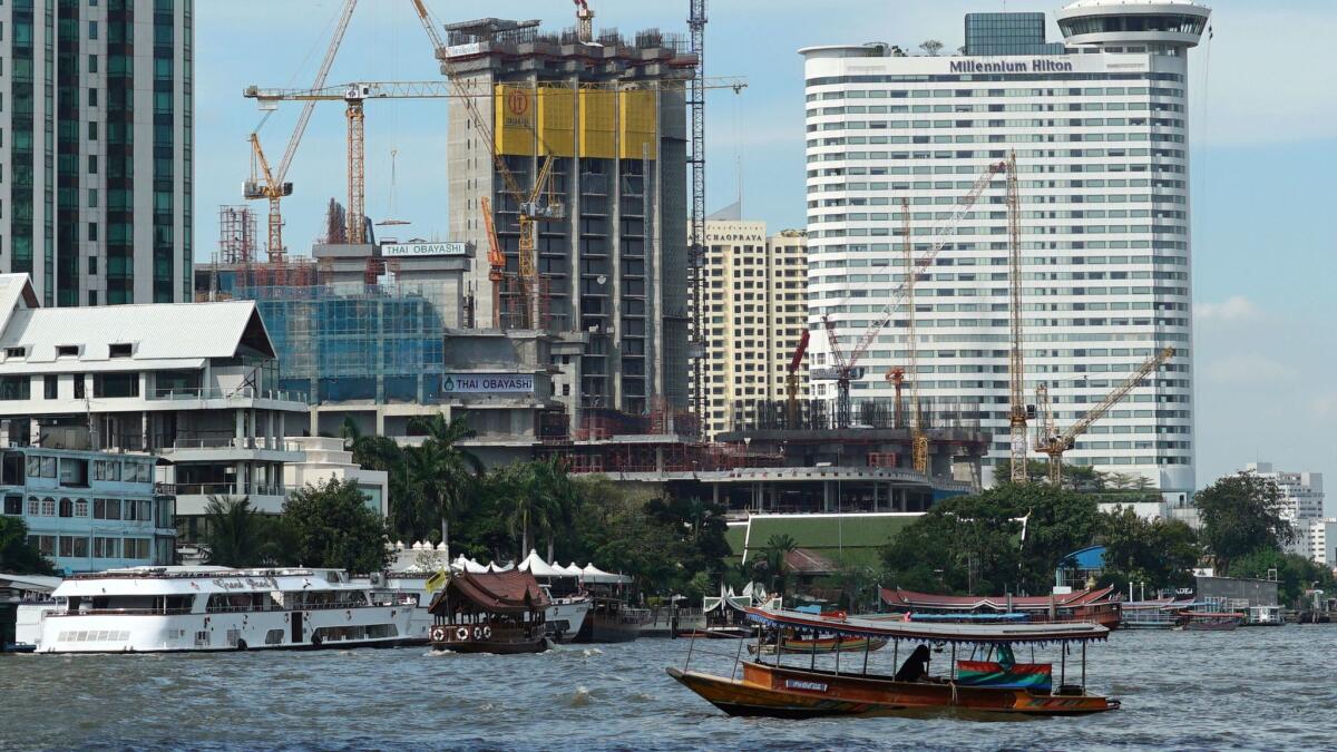 Bangkok’s skyline along the Chao Phraya River.