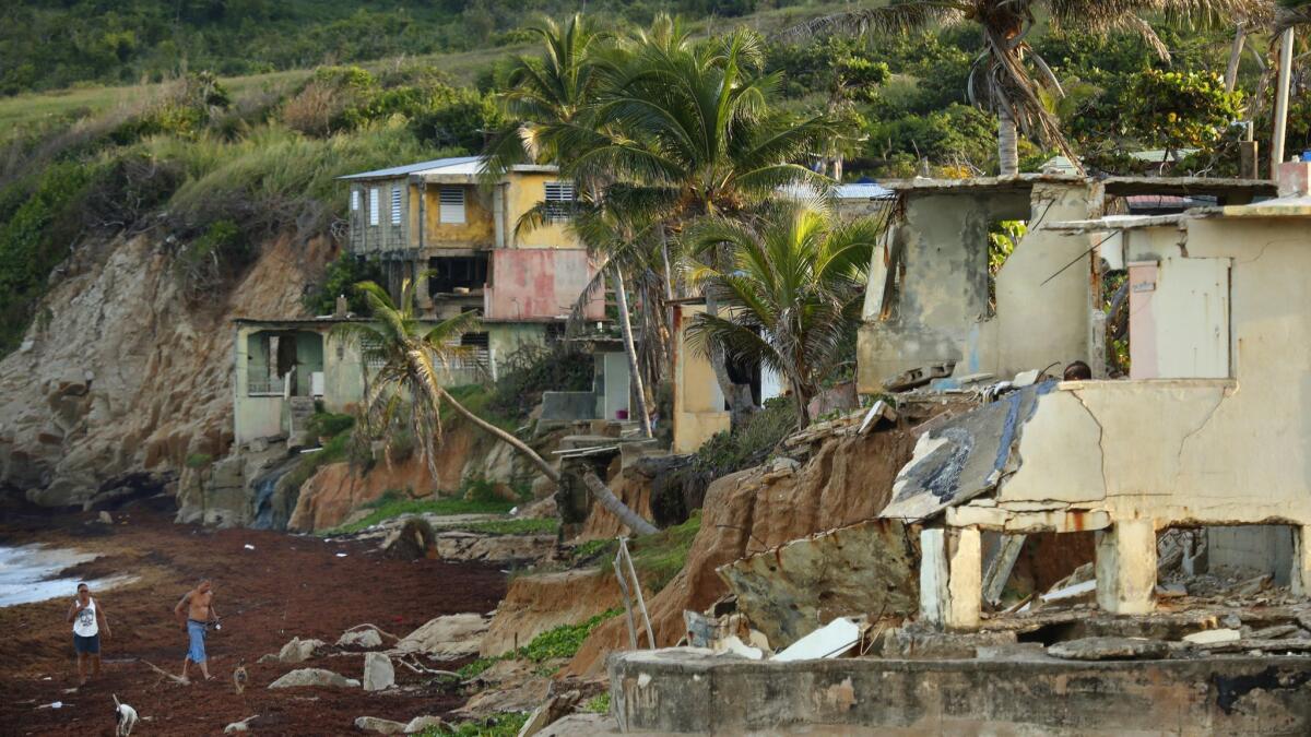 The town of Yabucoa in Puerto Rico is shown after Hurricane Maria hit in September 2017.