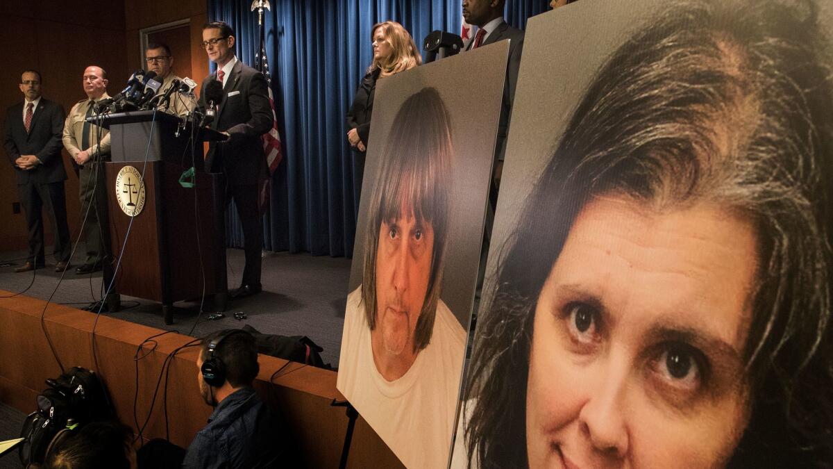 Riverside County Dist. Atty. Michael Hestrin announces charges against David Turpin and Louise Turpin.