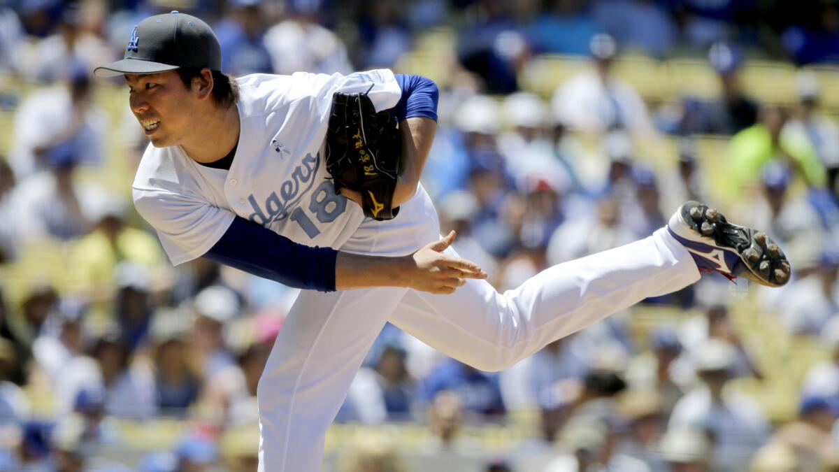 Dodgers starter Kenta Maeda held the Brewers to one run in 6 1/3 innings Sunday.