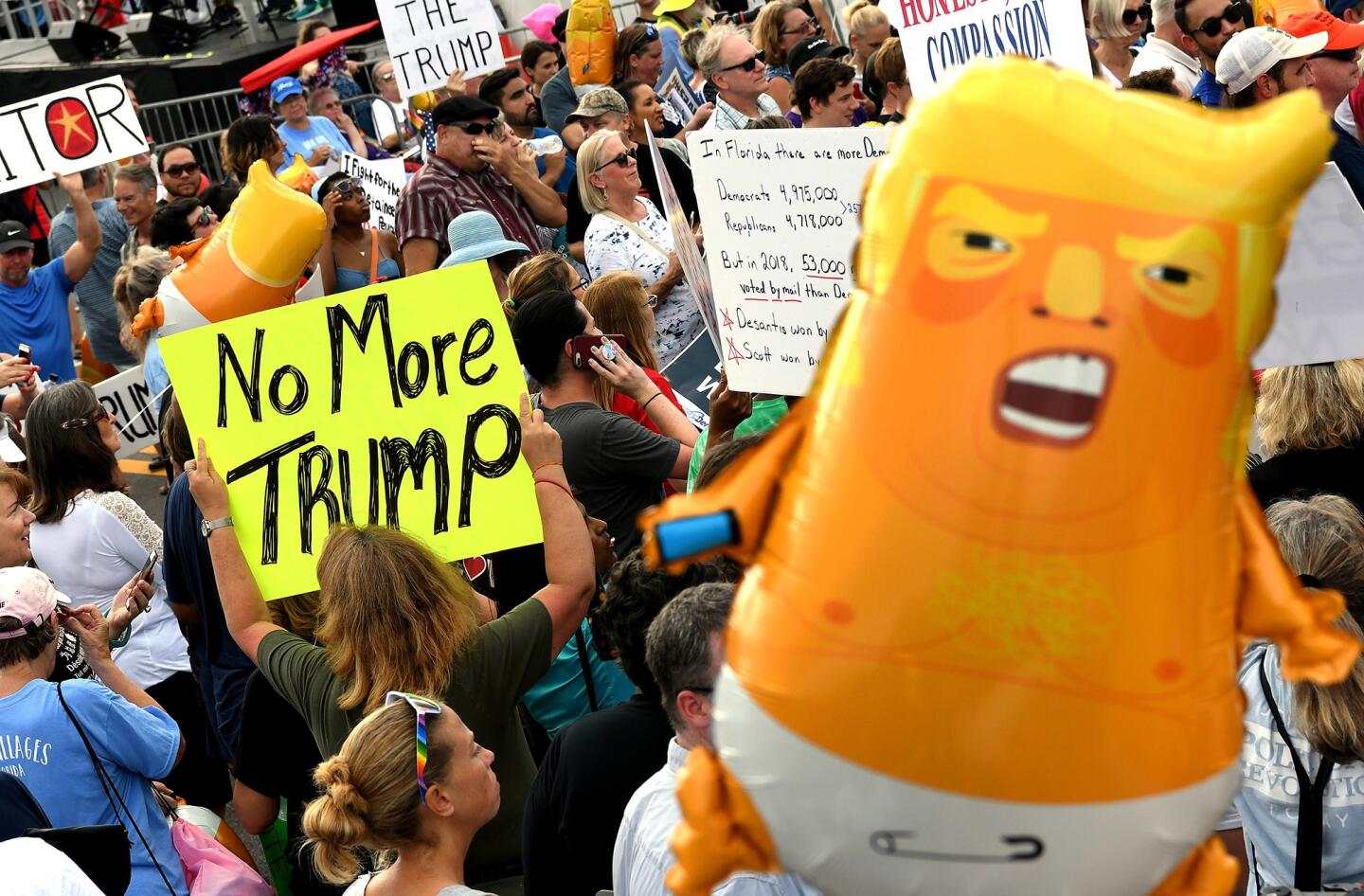 Trump opposition groups in Orlando.