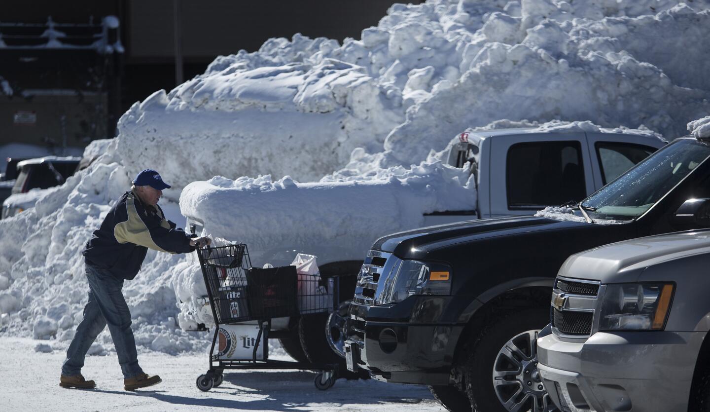 Supermarket shoppers stock up before the big storm.