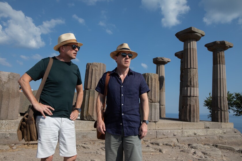 Steve Coogan and Rob Brydon in the movie 'The Trip to Greece'
