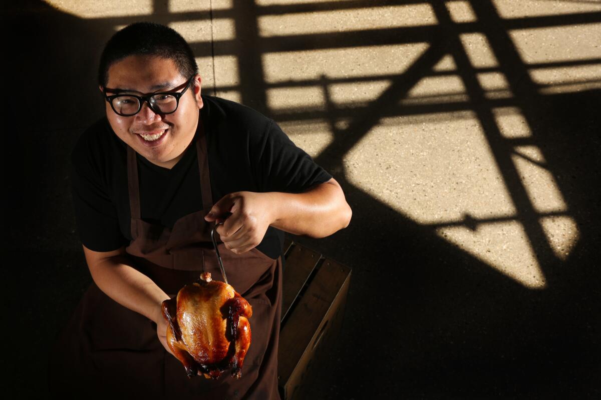 Johnny Lee, the chef at Side Chick, where the signature dish is the Hainan chicken and rice.