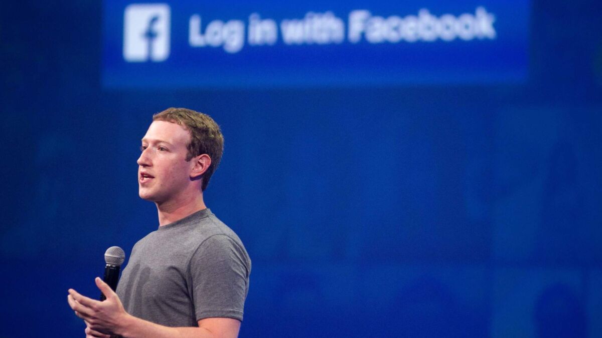 Facebook CEO Mark Zuckerberg speaks at the F8 summit in San Francisco in 2015.
